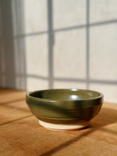 Load image into Gallery viewer, Olive green glaze clay pot with hole
