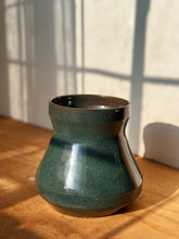Load image into Gallery viewer, Speckled clay blue glaze dipped pot with hole
